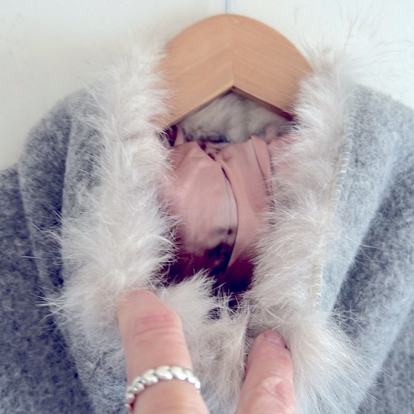 Vintage Grey Inuvik Hooded Zip Up Wool Coat Size 14 - Picture 12 of 14